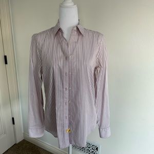 Banana Republic non iron fitted shirt. Pink and white